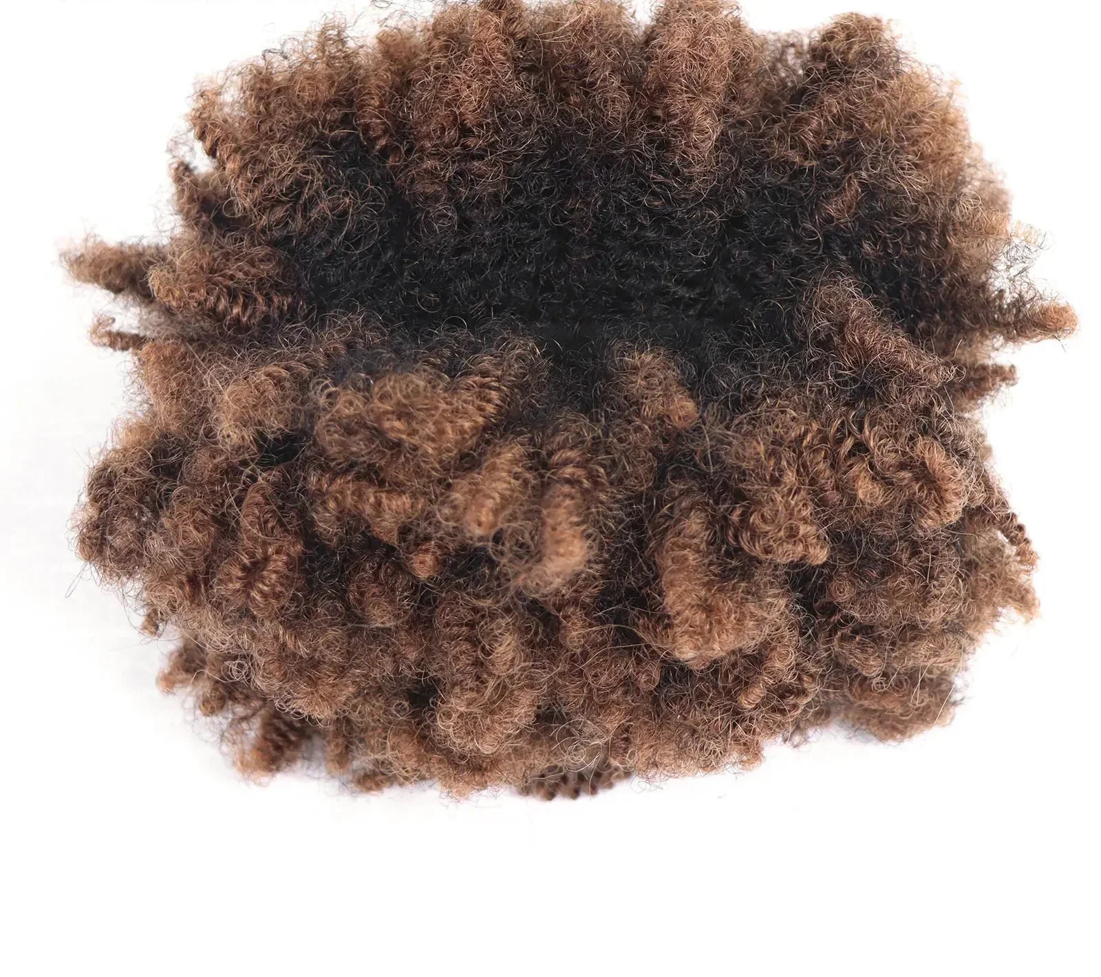 #30-#1-#30 Ombre Brown Afro Kinky Curly Bulk Human Hair | 50g Brazilian Crochet Braiding Hair Extensions (No Weft)