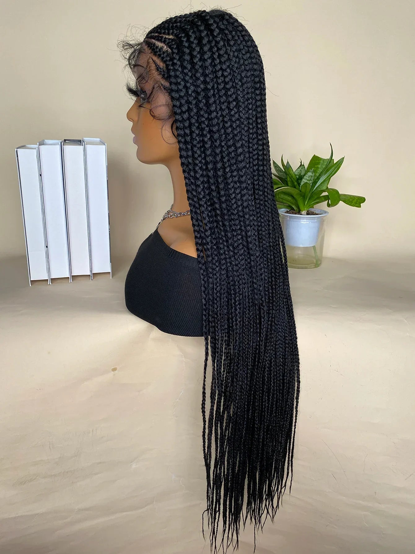 13x4 Lace Front Braided Wig | Synthetic Hair | Baby Hair | Black Women | Daily Use