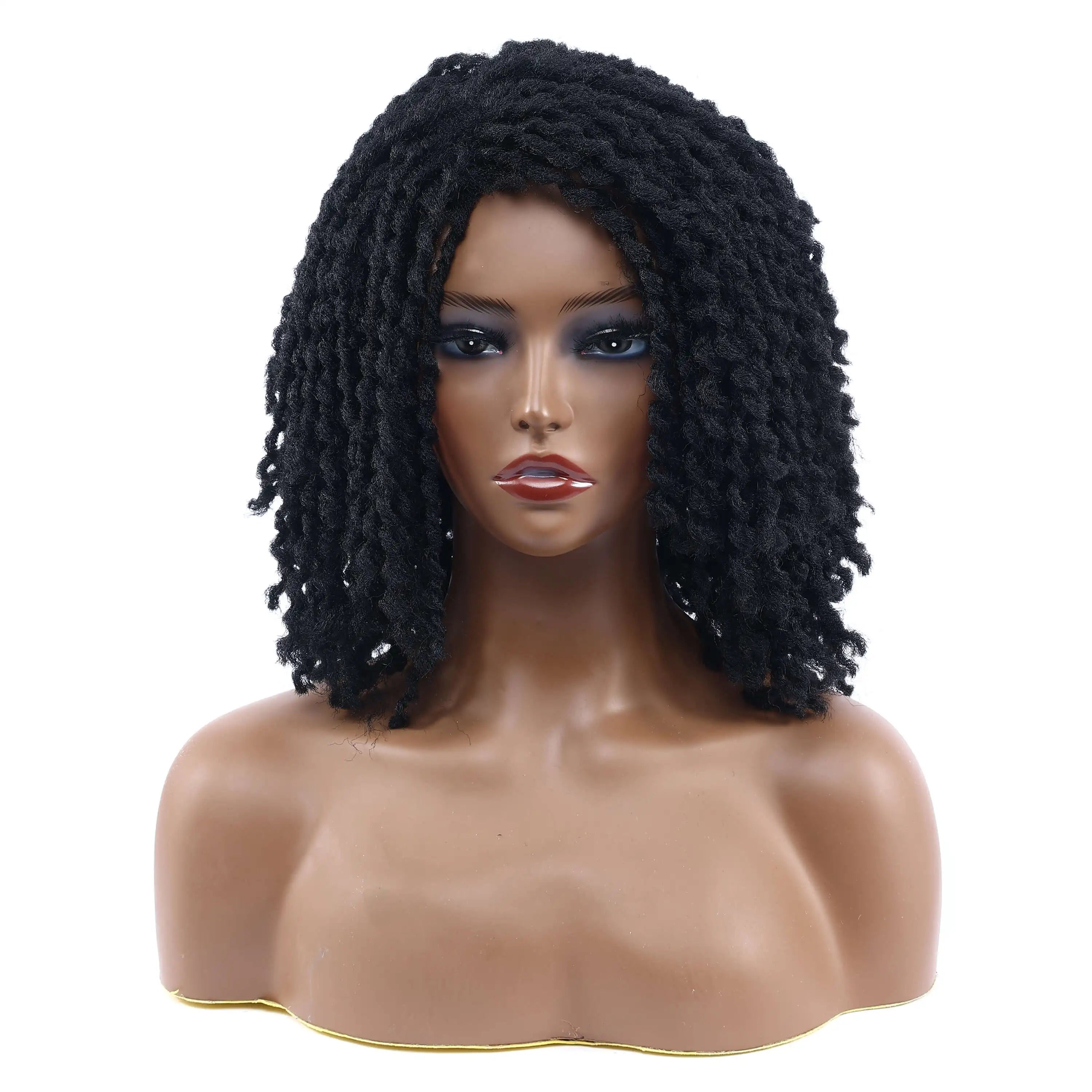 10" Short Dreadlock Wig | Afro Curly Twist | Faux Locs Braids | Heat Resistant | Black Women