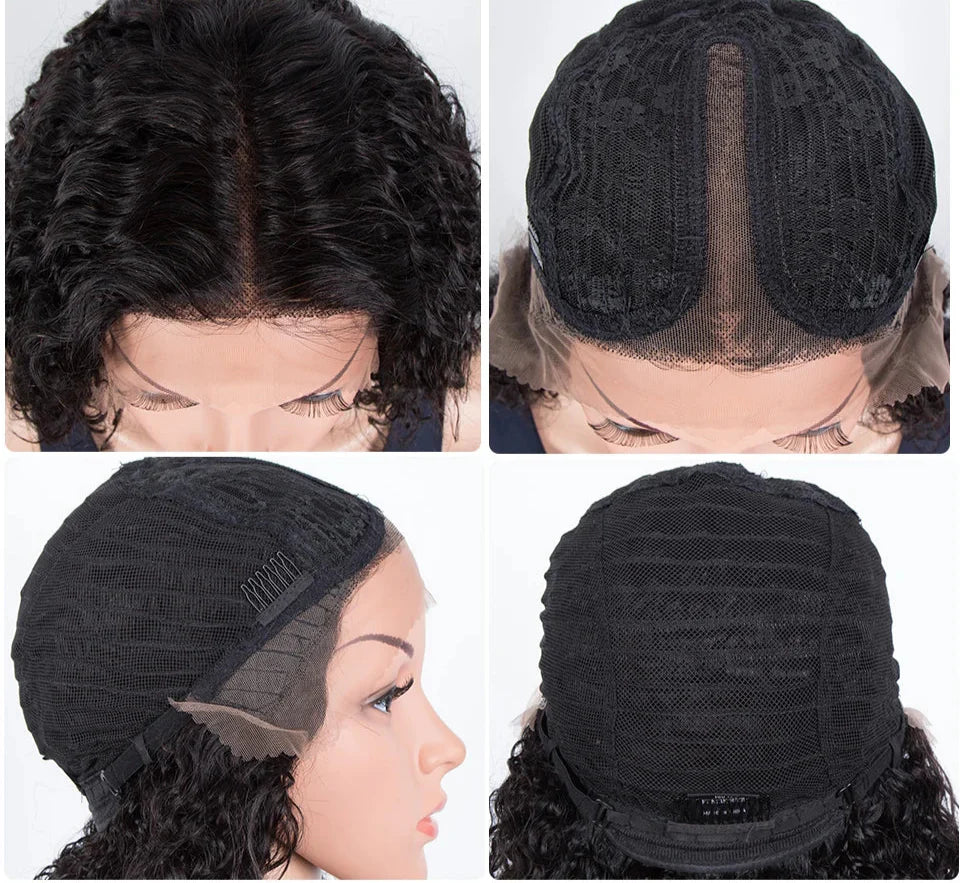 12A Glueless Water Wave Bob Wig | 180% Density Ready-to-Wear T-Part Lace Front (On Sale)