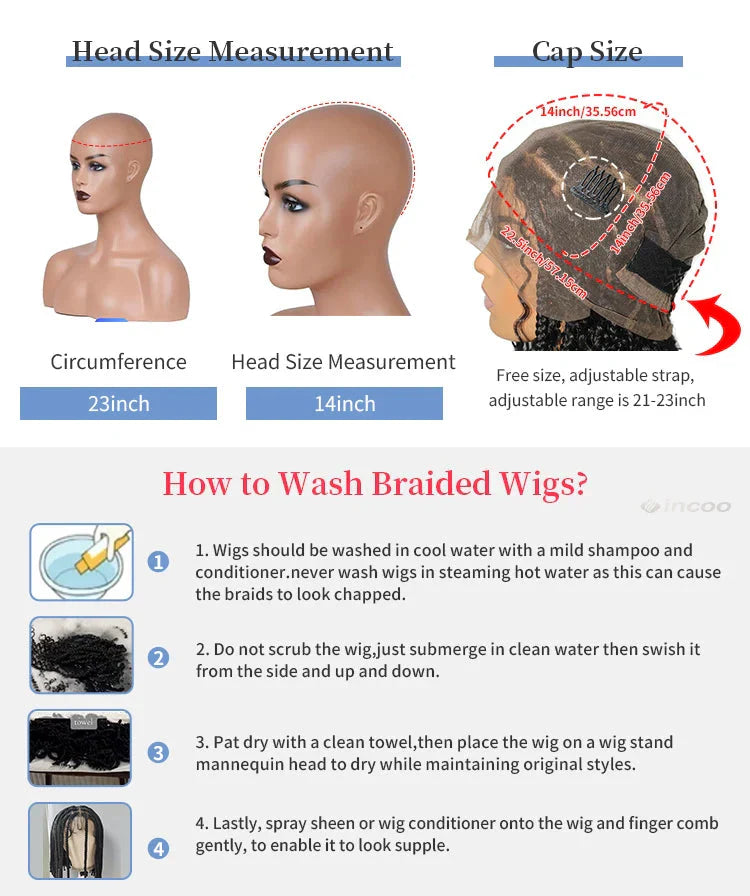 36" Jumbo Cornrow Braided Wig | Full Lace Synthetic Wig | Knotless Box Braids, Lace Frontal, Black Women