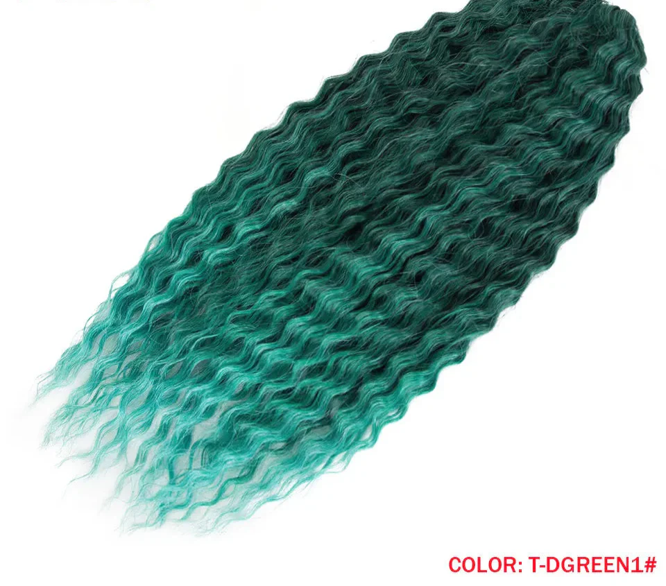 24" Water Wave Crochet Hair | Ombre Blonde Brown | Curly Twist Braids | Synthetic Braiding Hair Extensions | 60 Strands