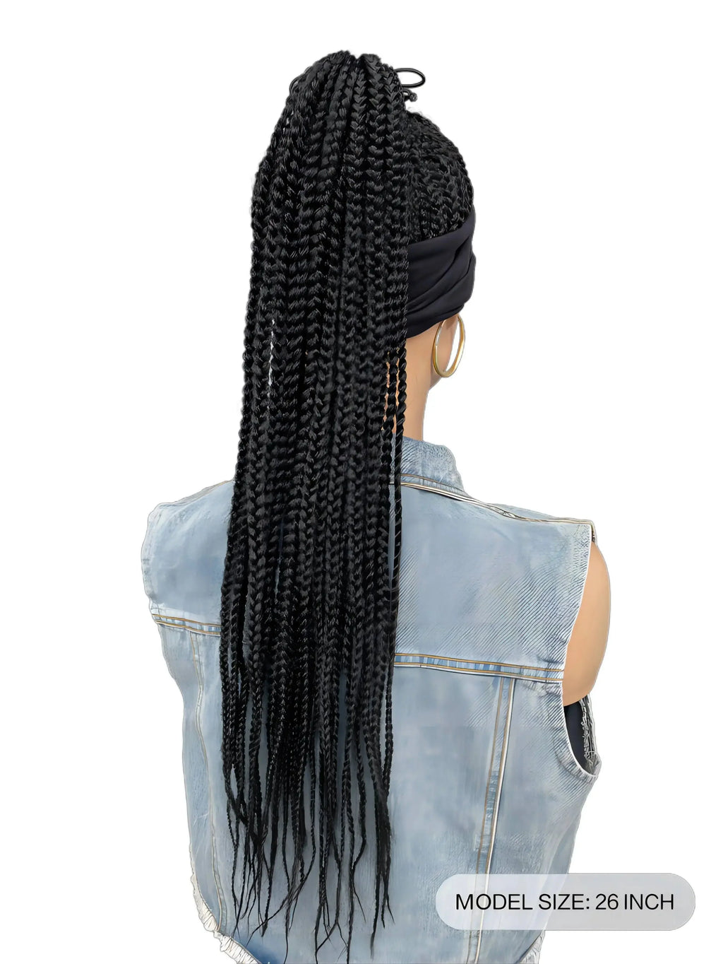 26" Twist Cornrow Headband Wig | Crochet Braids | Long Straight Synthetic