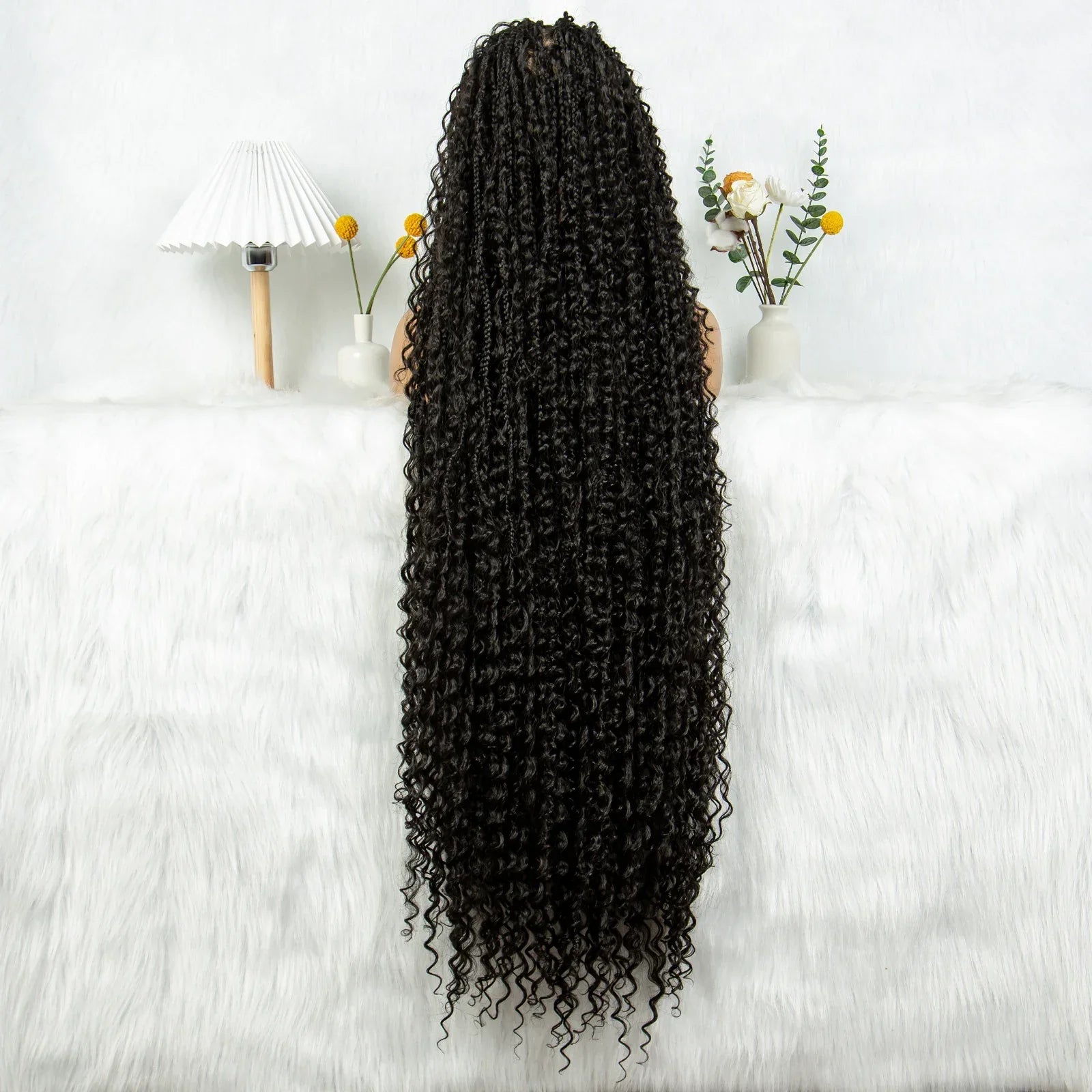 40" Goddess Braids Wig | Boho Knotless Box Braids | Full Lace | Baby Hair | Synthetic Hair | Black Women