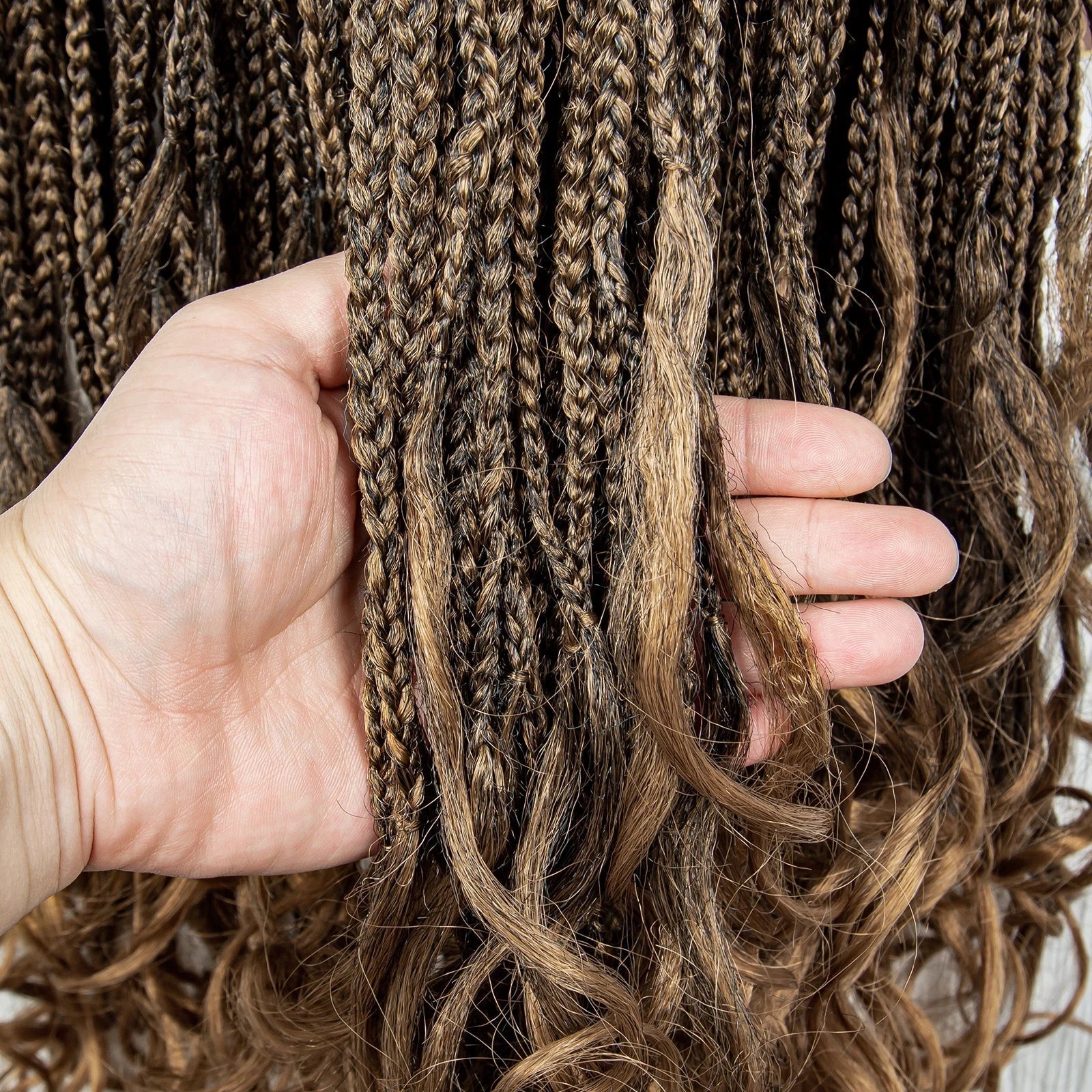 36" Water Wave Braided Wig | Lace Front | Baby Hair | Long Braids