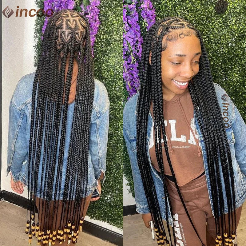 36" Heart Box Braids Wig | Cornrow Accents | Full Lace | Clearance Sale!