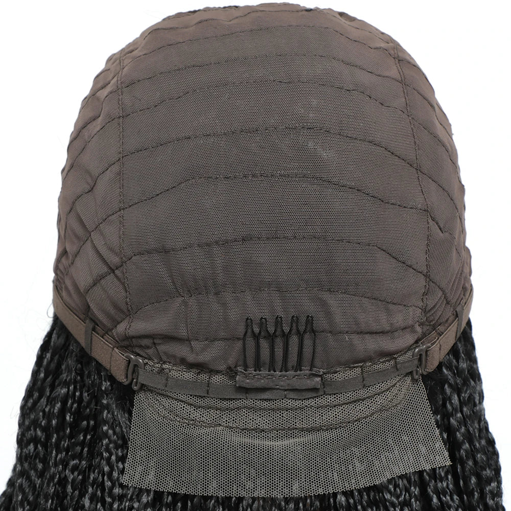 26" Ombre Box Braids Wig | Knotless | Crochet | 1B, 27, 30, Gray | Handmade