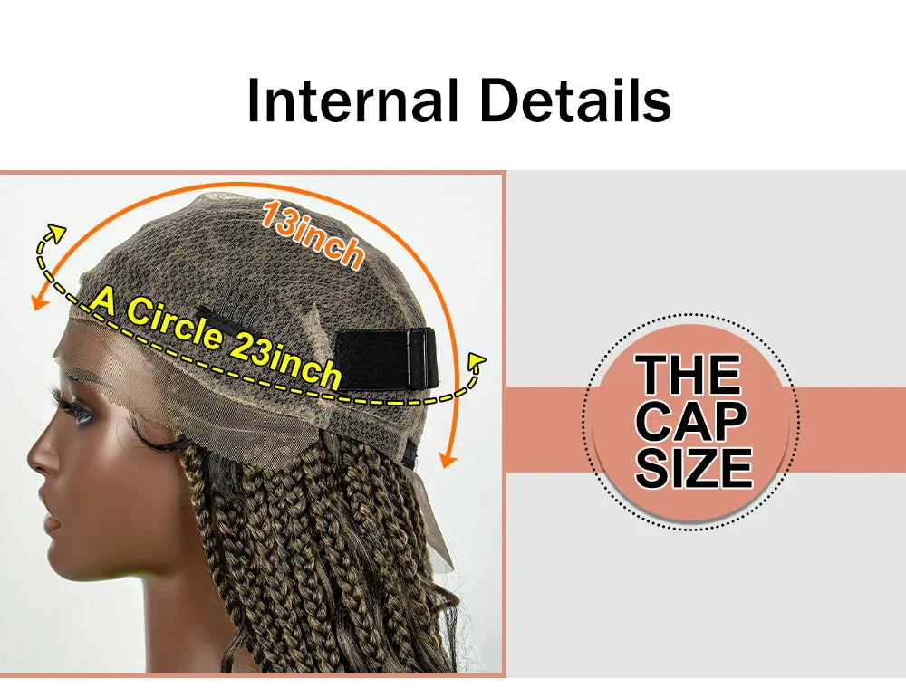 34" Ombre Curly Braids Wig | 1B/27 | Deep Wave | Full Lace | Baby Hair