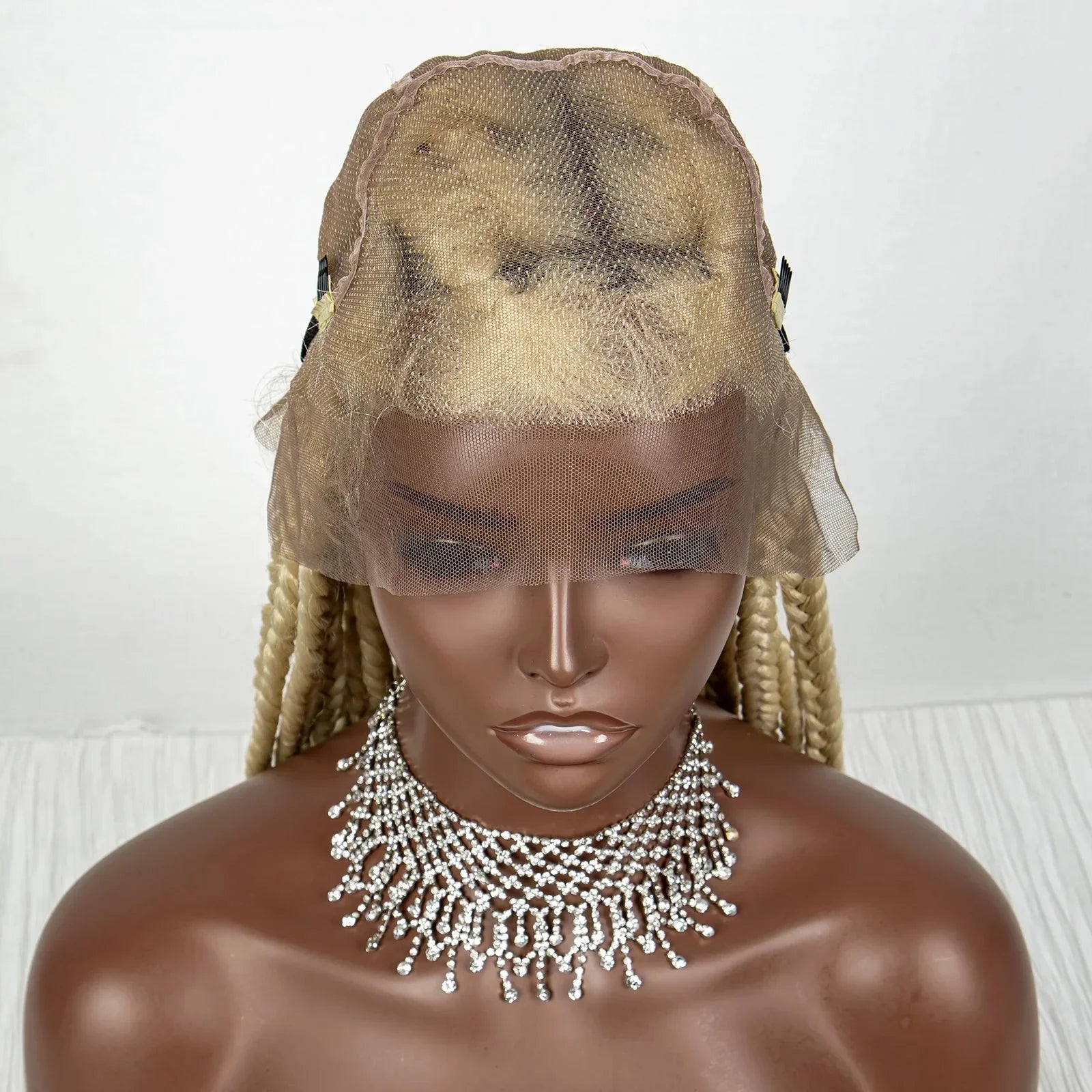 36" Purple Knotless Box Braids Wig | Transparent Full Lace | Baby Hair | Synthetic