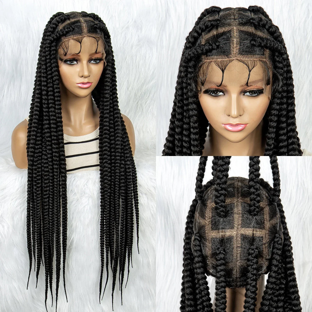 Beaded Dreadlocks Full Lace Wig | Knotless Box & Cornrow Braids