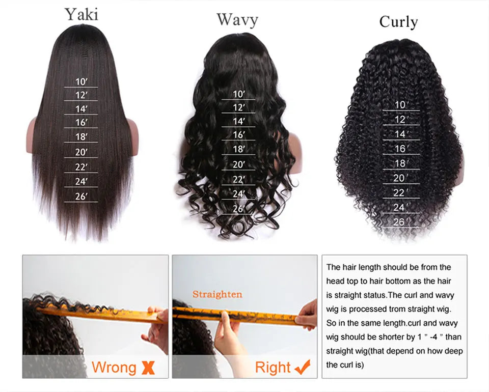 13x6 Lace Frontal Human Hair Wig | Straight Brazilian Remy Hair | Natural Black | 150%/180% Density | Pre-Plucked