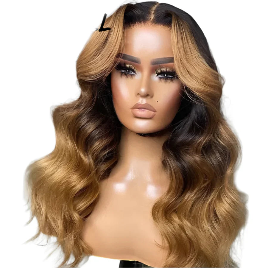 1b/27 Highlight HD Lace Front Wig | 250% Density Body Wave Human Hair