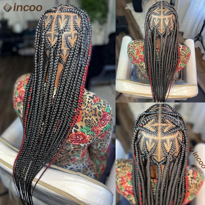 36" Heart Box Braids Wig | Cornrow Accents | Full Lace | Clearance Sale!