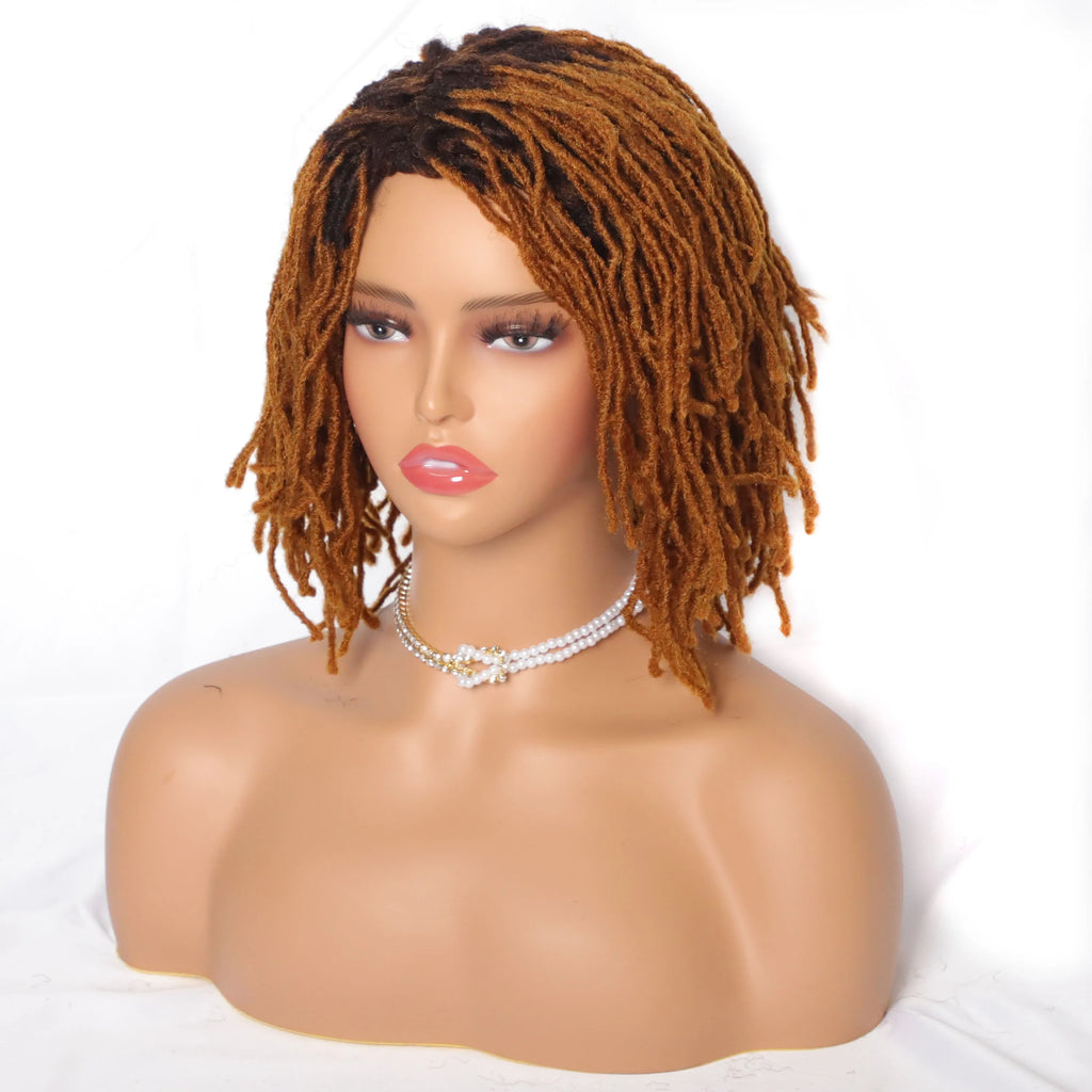 10" Braided Bob Wig | Afro Dreadlock Wig | Curly Ends | Synthetic Crochet Wig | Cosplay