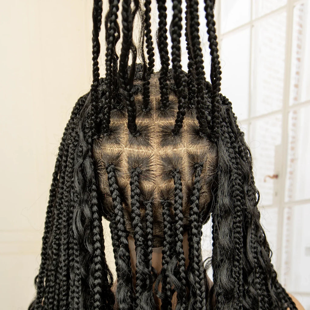32 Inch Senegalese Twist Braided Wig - Knotless - Full Lace - Synthetic - with Baby Hair