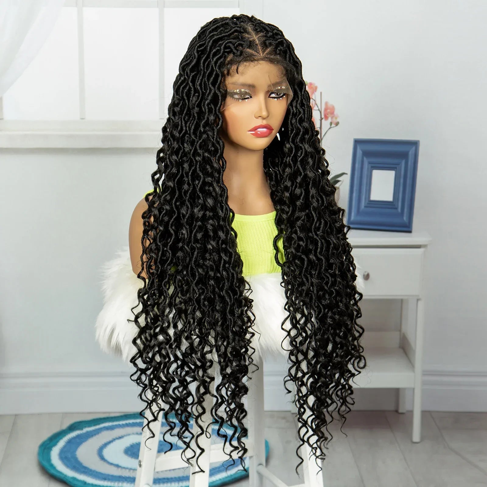 36" Long Braided Wig | Full Lace | Baby Hair | Daily Wear