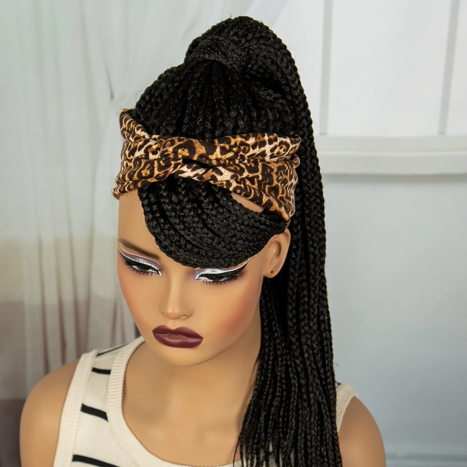 613 Blonde Ponytail Headband Braid Wig with Bangs | Knotless Style