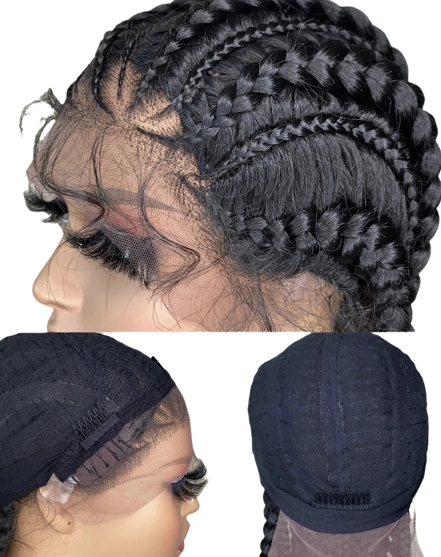 28" Knotless Senegalese Twist Braided Lace Wig | Lightweight Synthetic Braids | Black Women