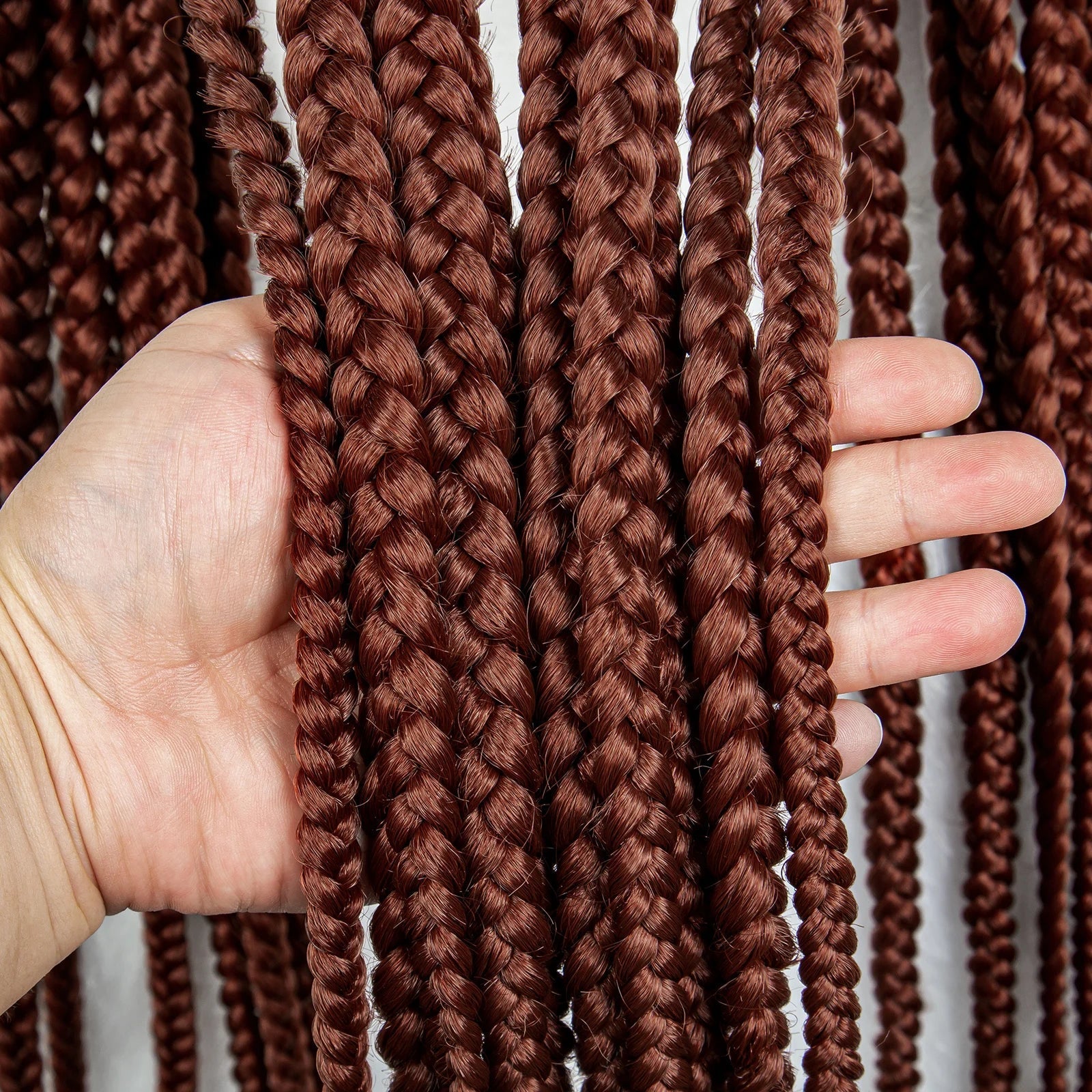 36" Ginger Cornrow & Jumbo Box Braids Wig | Full Lace | #350 Color | Knotless | KIMA Wigs