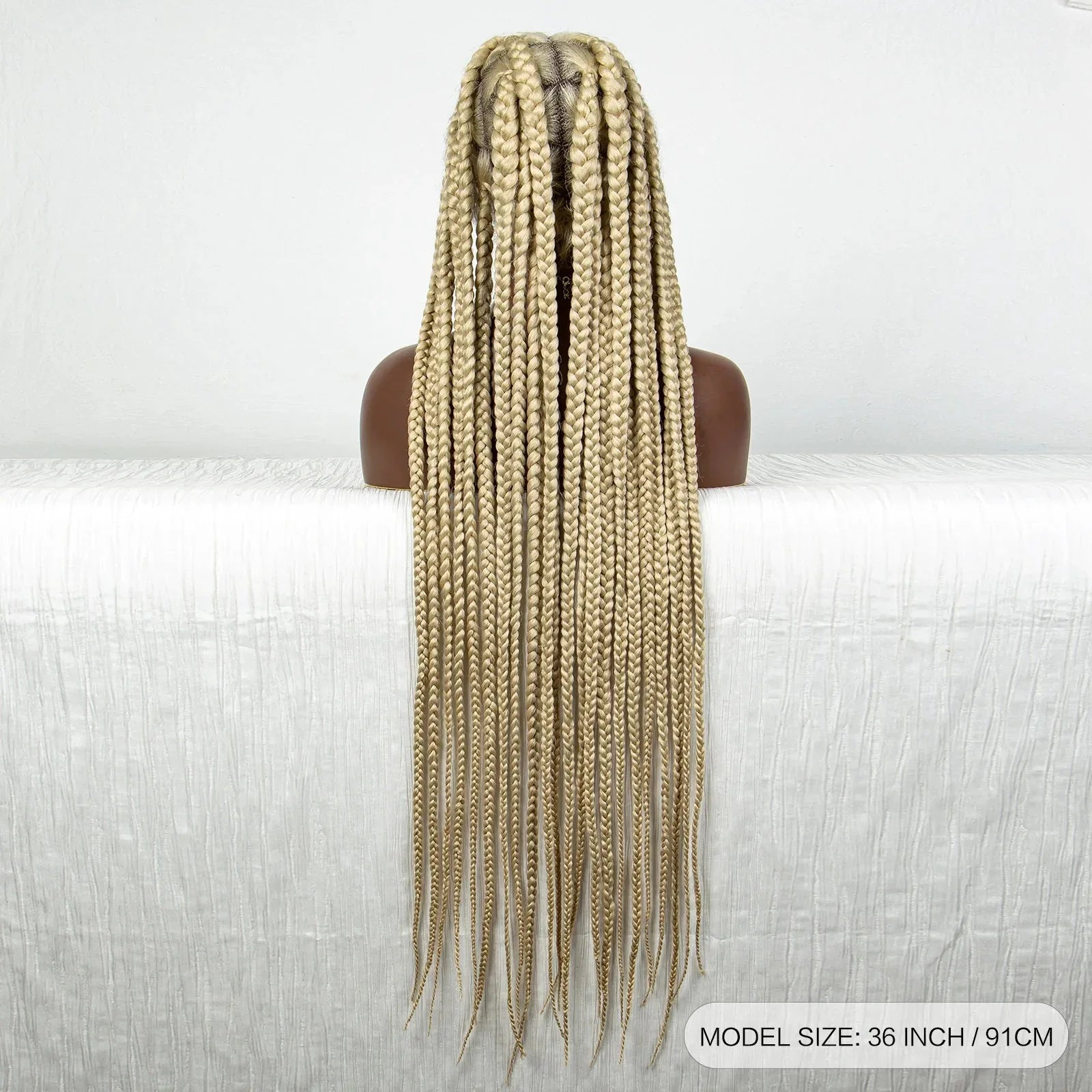 36" Purple Knotless Box Braids Wig | Transparent Full Lace | Baby Hair | Synthetic