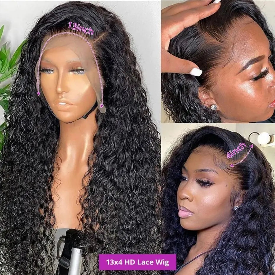 32-36 Inch Deep Wave Lace Front Wig | Brazilian Remy Human Hair | 180% Density