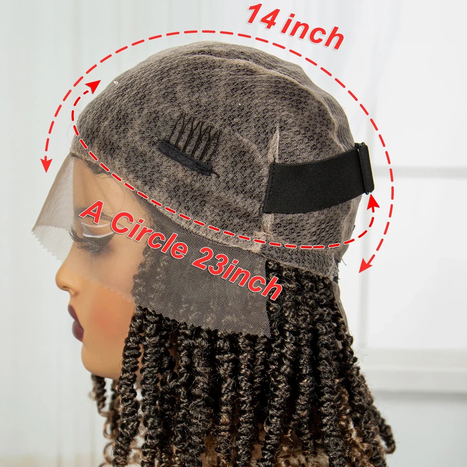 14" Full Lace Twisted Braids Wig with Baby Hair | Natural Looking Synthetic Lace Frontal Braided Wig for Black Women