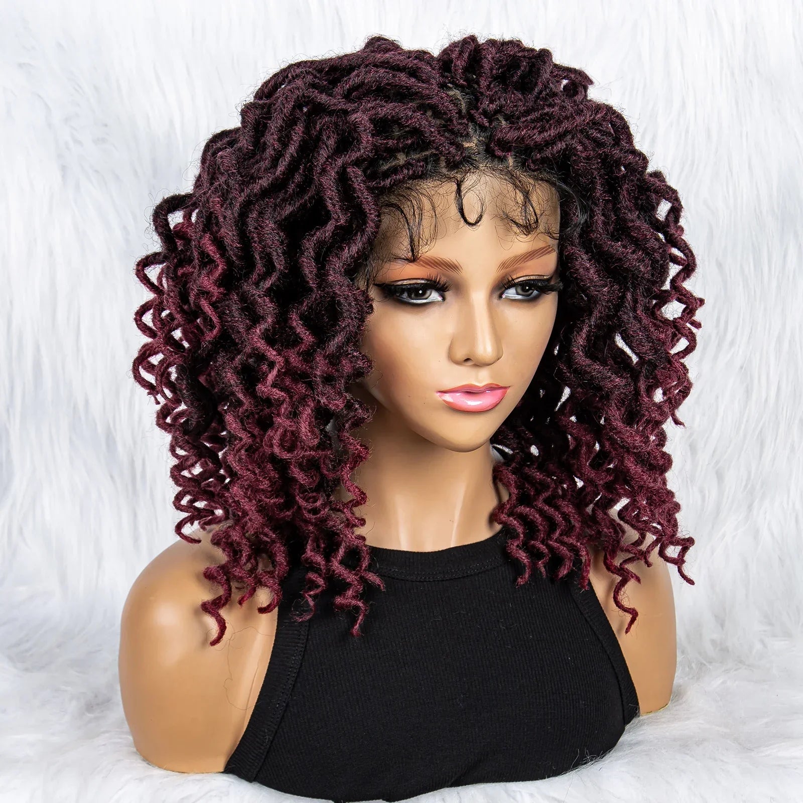 16" Synthetic Dreadlocks Braided Wig | Full Lace Crochet Style
