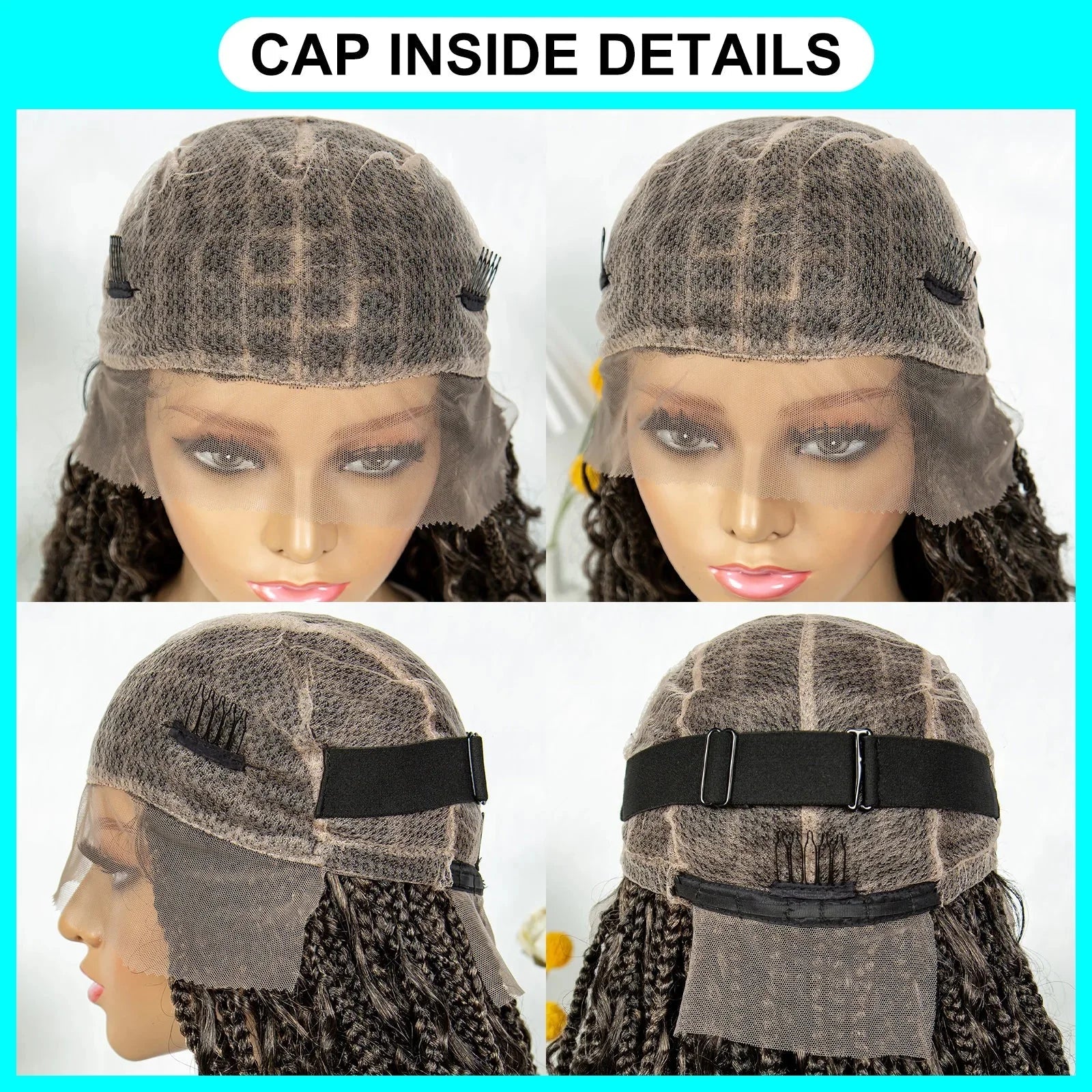 32" Natural Boho Knotless Braids Wig | HD Lace Front | Baby Hair | Synthetic