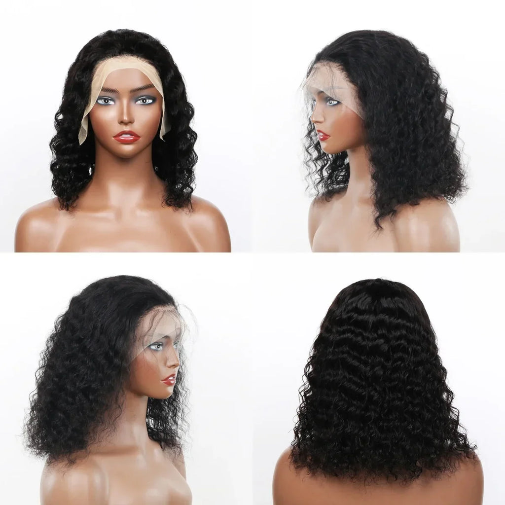 80% Density Deep Wave Bob Wig | 13x4 Lace Front | Pre-Plucked | Brazilian Remy Hair