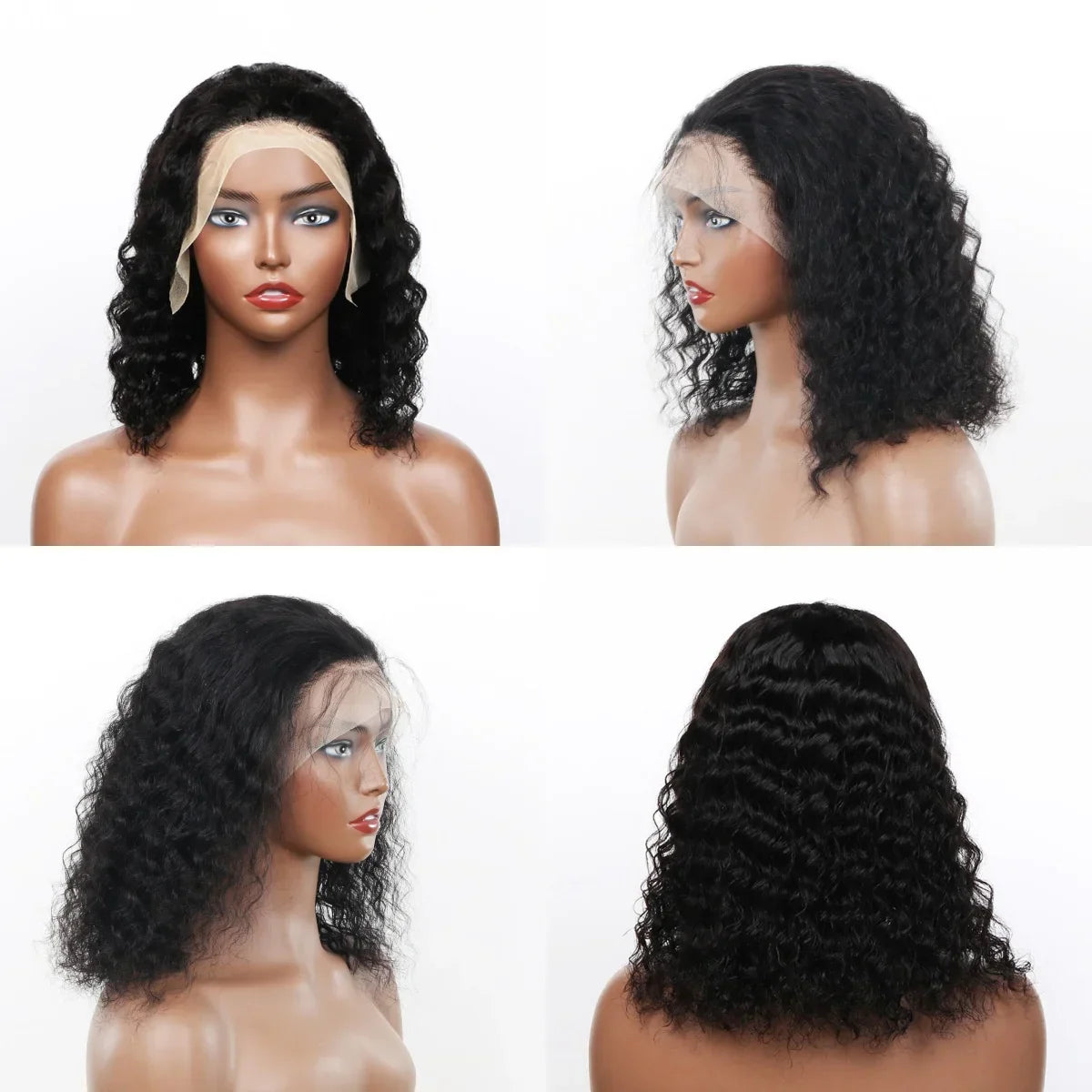 80% Density Deep Wave Bob Wig | 13x4 Lace Front | Pre-Plucked | Brazilian Remy Hair