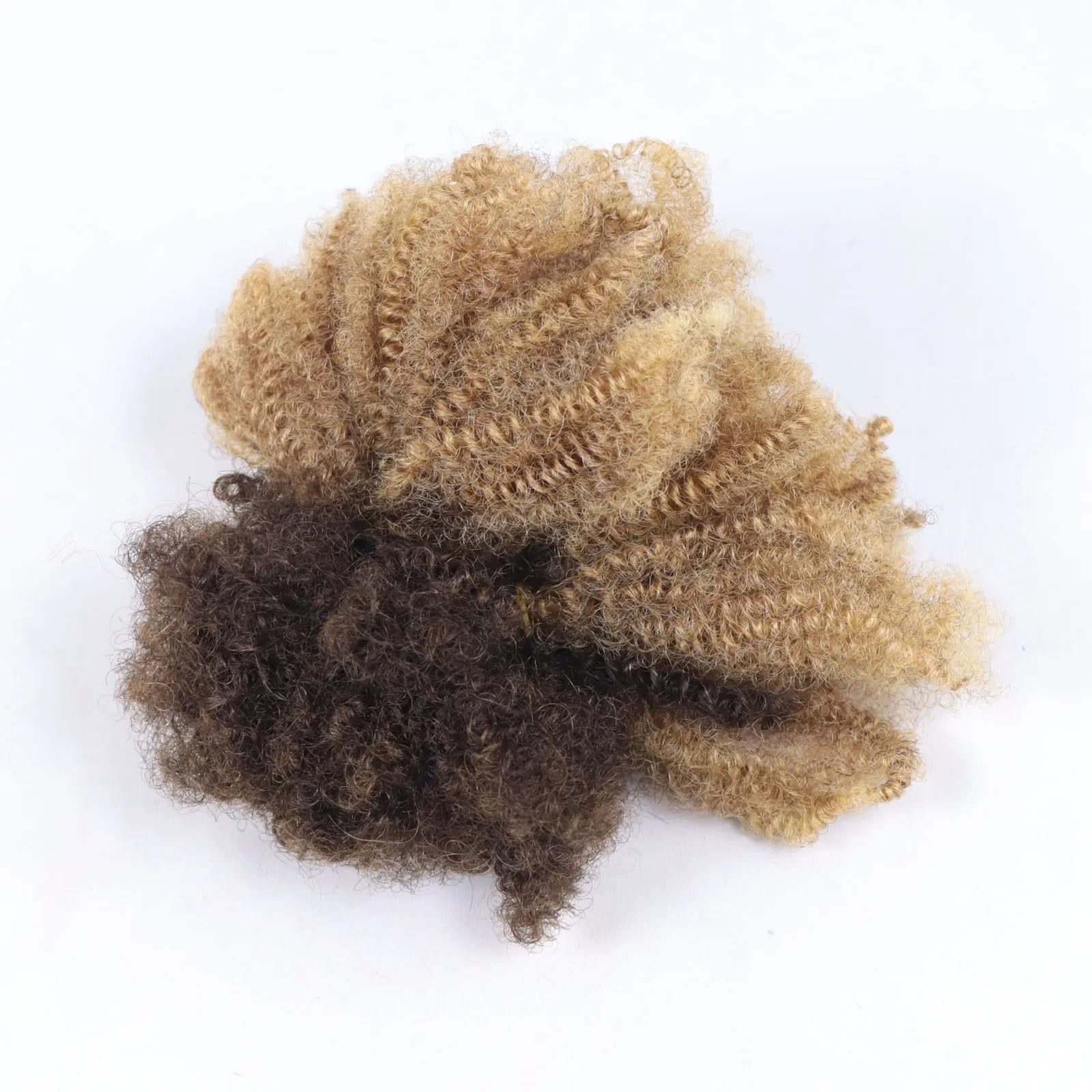 #30-#1-#30 Ombre Brown Afro Kinky Curly Bulk Human Hair | 50g Brazilian Crochet Braiding Hair Extensions (No Weft)