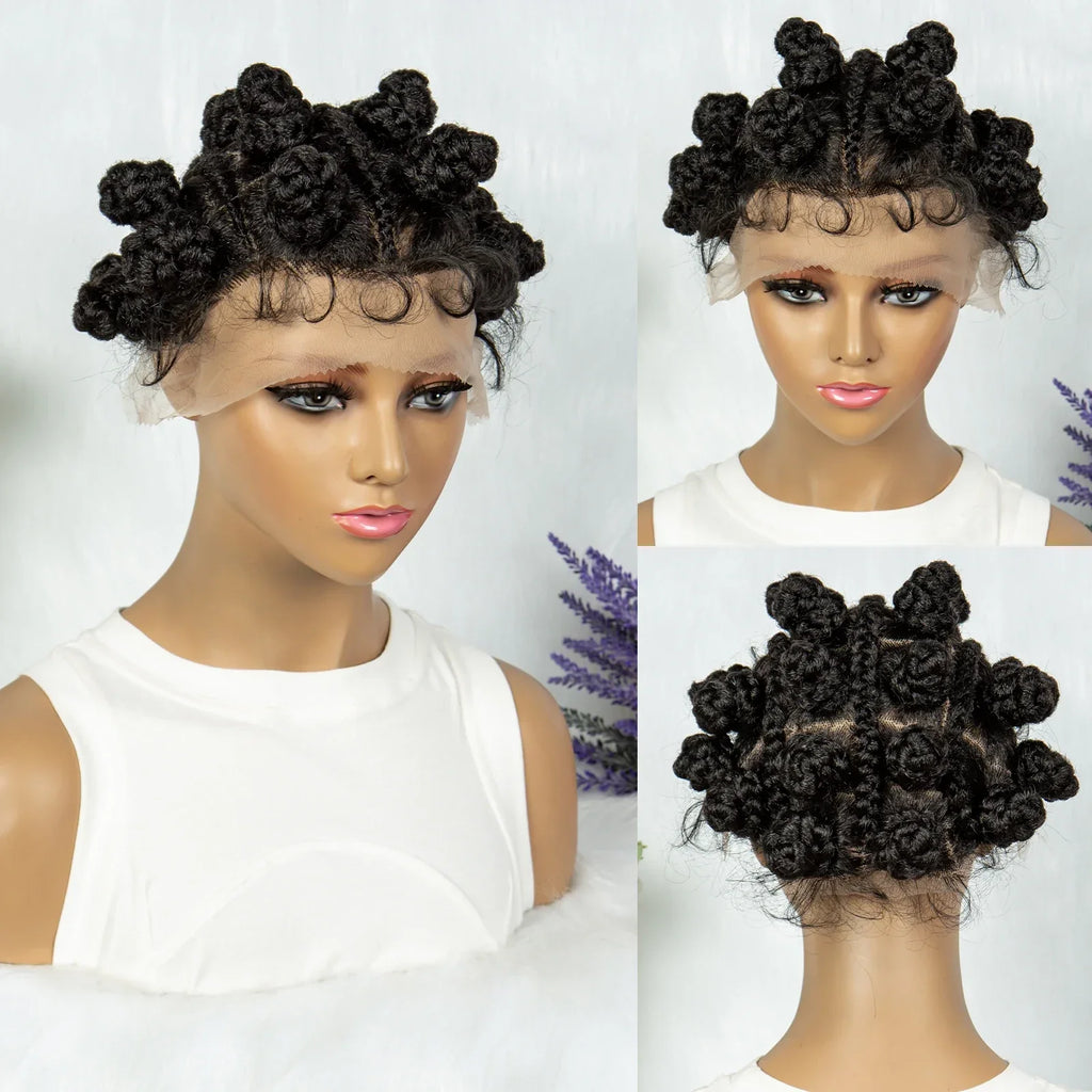 Bantu Knot Box Dreadlocks Wig | Full Lace with Baby Hair