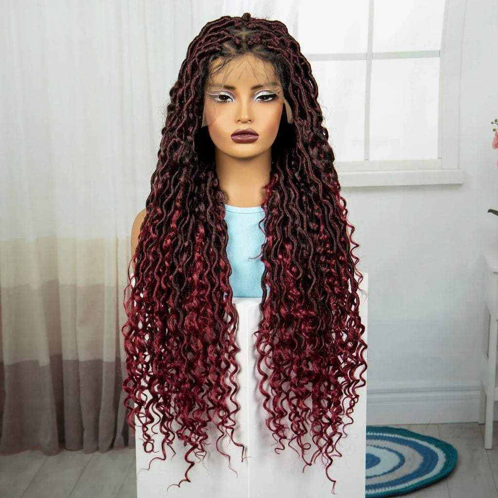 36" Long Braided Wig | Full Lace | Baby Hair | Daily Wear
