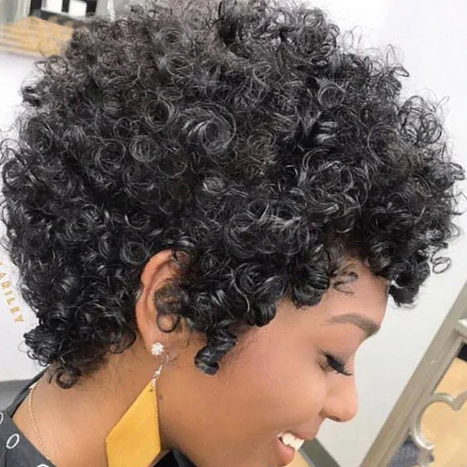 6" Bouncy Curly Indian Remy Hair Bundles | Double Drawn | Natural Black & Brown | Sew-In Extensions