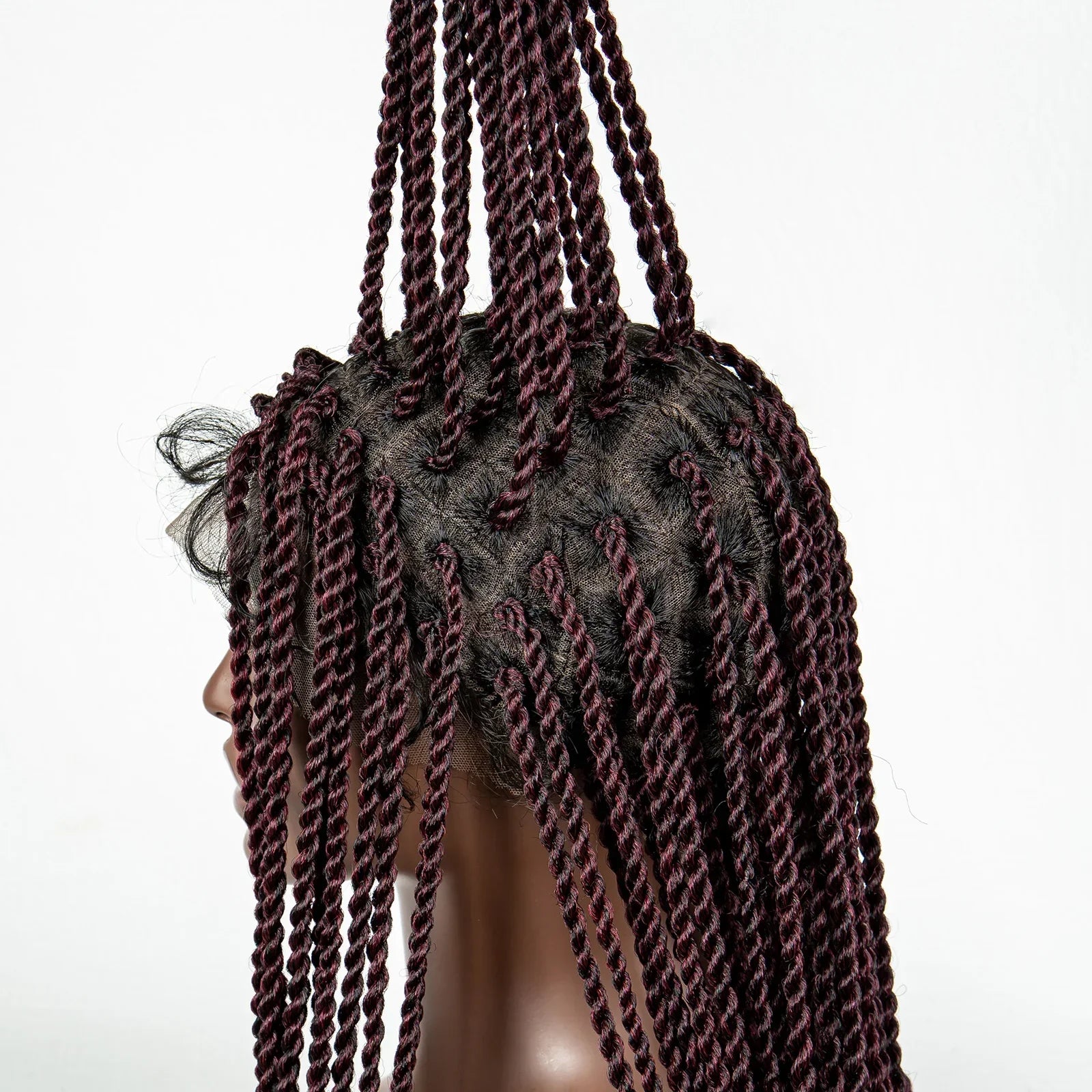 40" 360° HD Full Lace Knotless Twist Braids Wig | Blended Long Box Braids