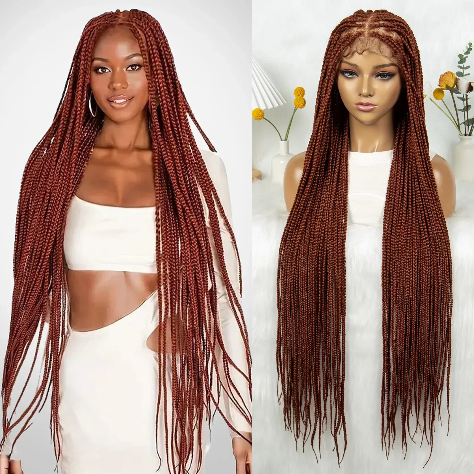36" Twisted Box Braids Wig | Full Lace with Natural Hairline