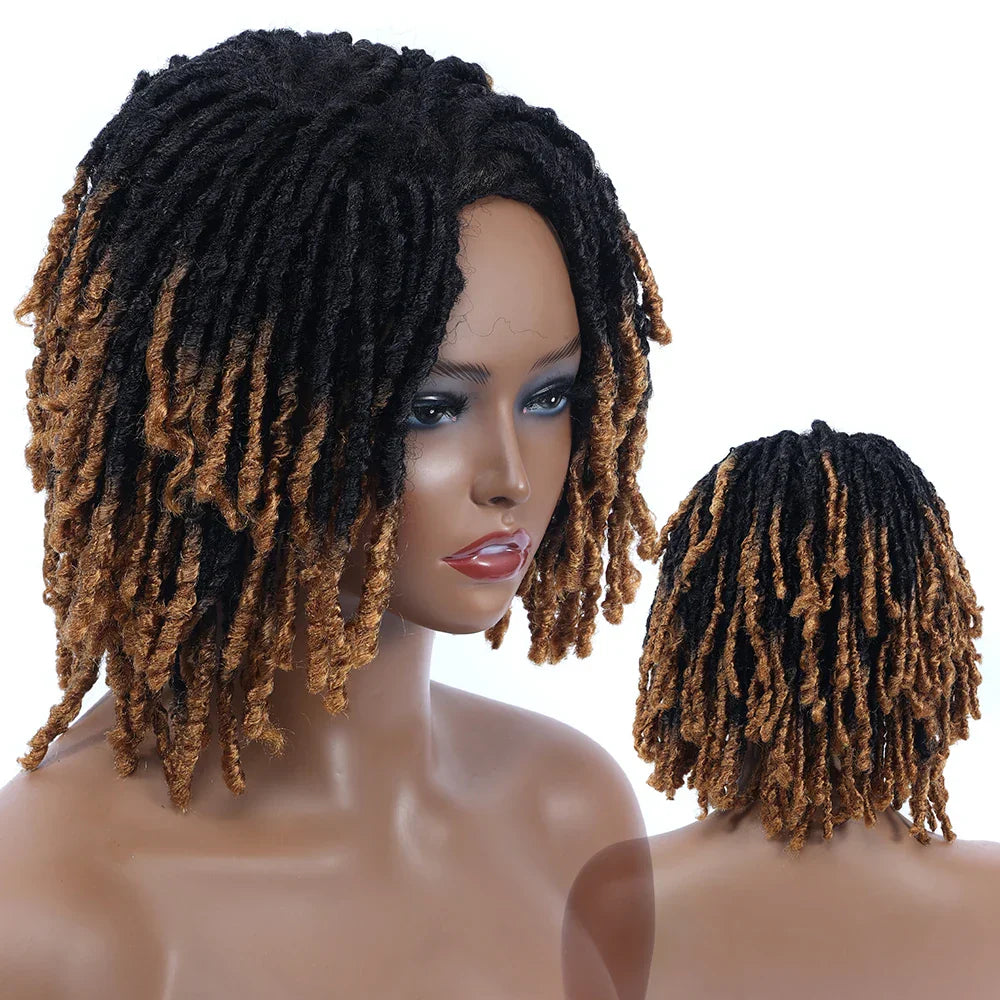 10" Braided Bob Wig | Afro Dreadlock Wig | Curly Ends | Synthetic Crochet Wig | Cosplay