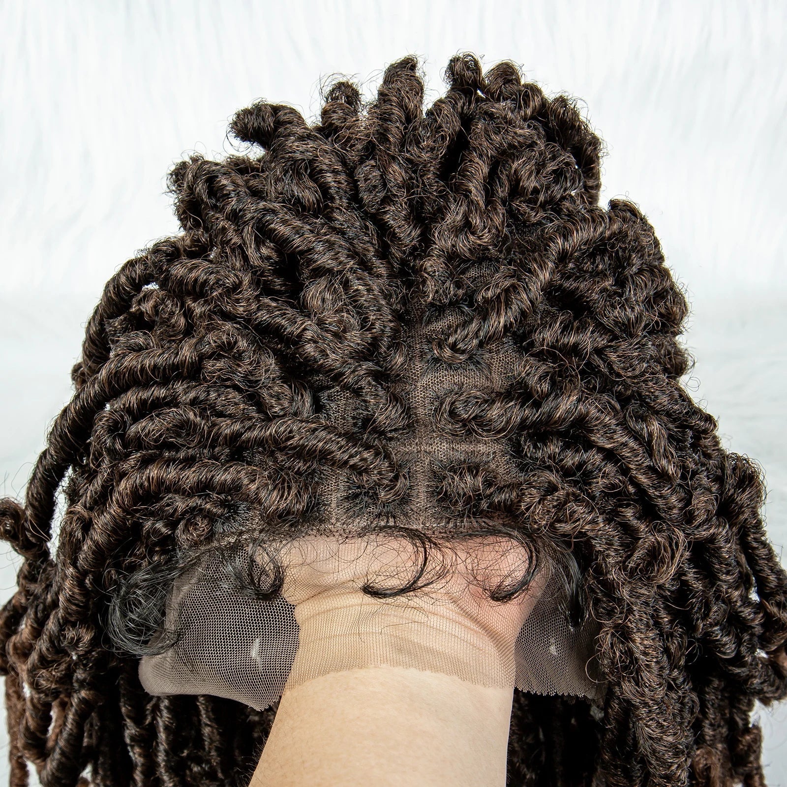 16" Short Knotless Butterfly Locs Wig | Synthetic Lace Front