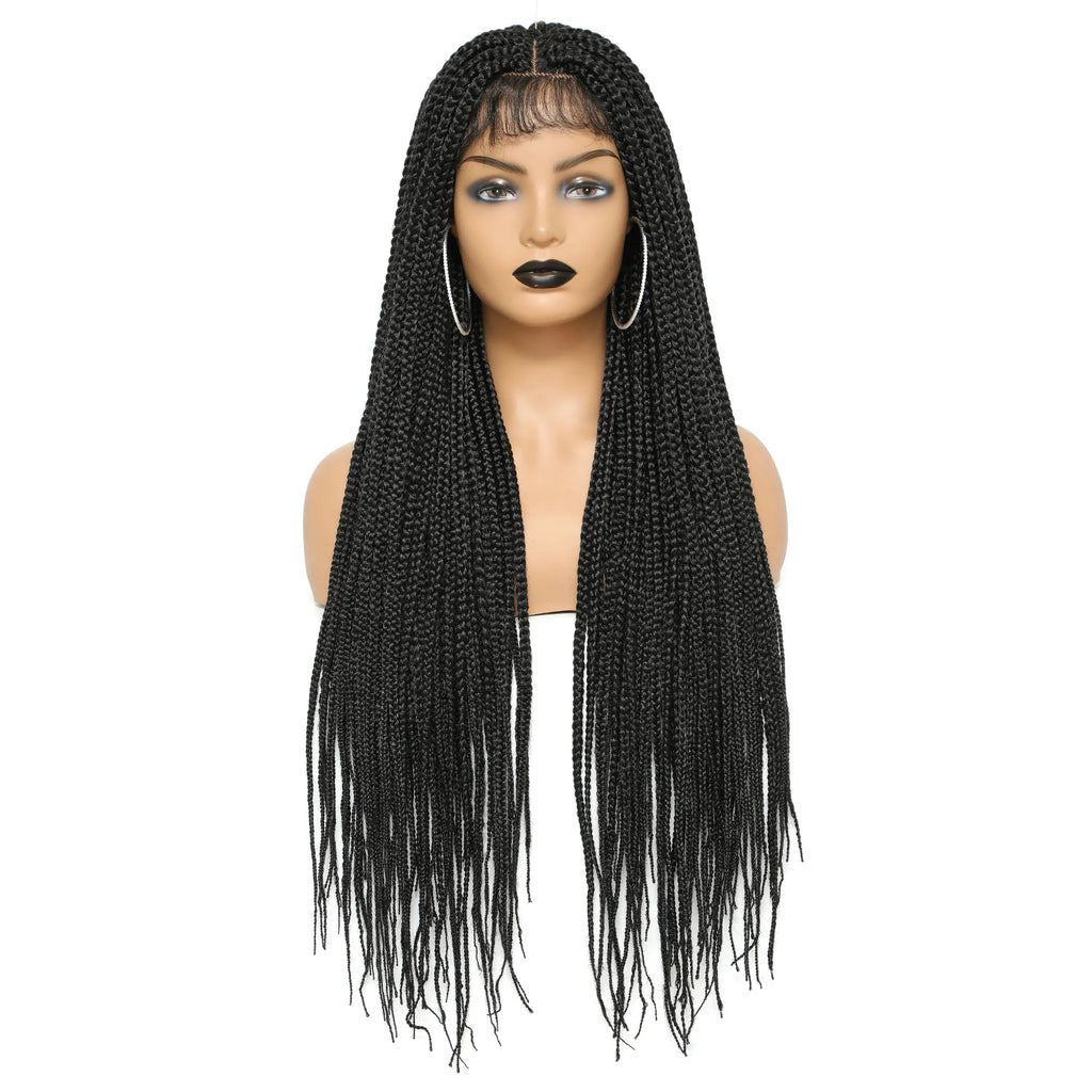 30" Ombre Box Braided Lace Wig | 4x4 | Twist Accents | Baby Hair | Synthetic Cosplay & Daily Wear