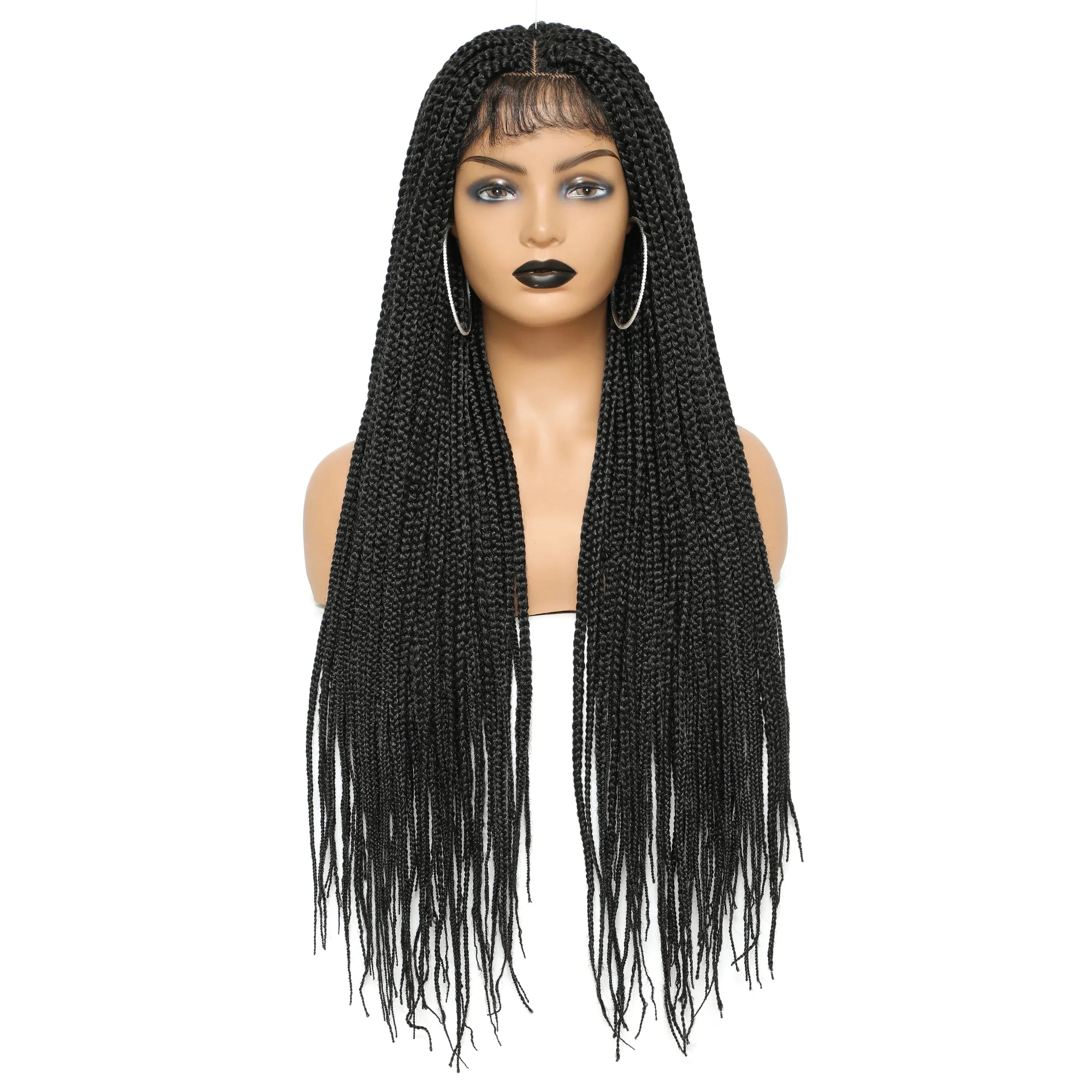 30" Ombre Box Braided Lace Wig | 4x4 | Twist Accents | Baby Hair | Synthetic Cosplay & Daily Wear