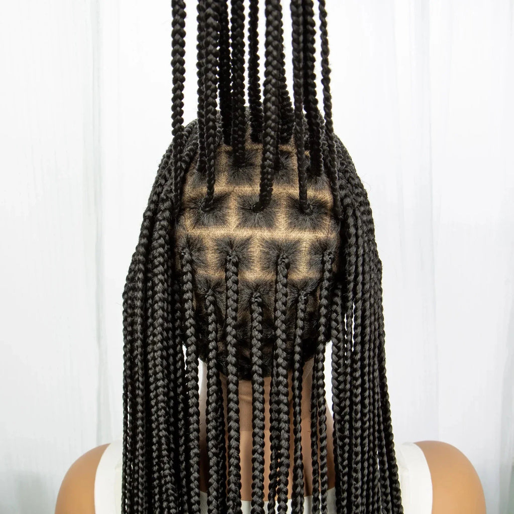 36" Knotless Cornrow Braided Wig | Full Lace | Box Braids | Synthetic Braiding Hair | Black Women