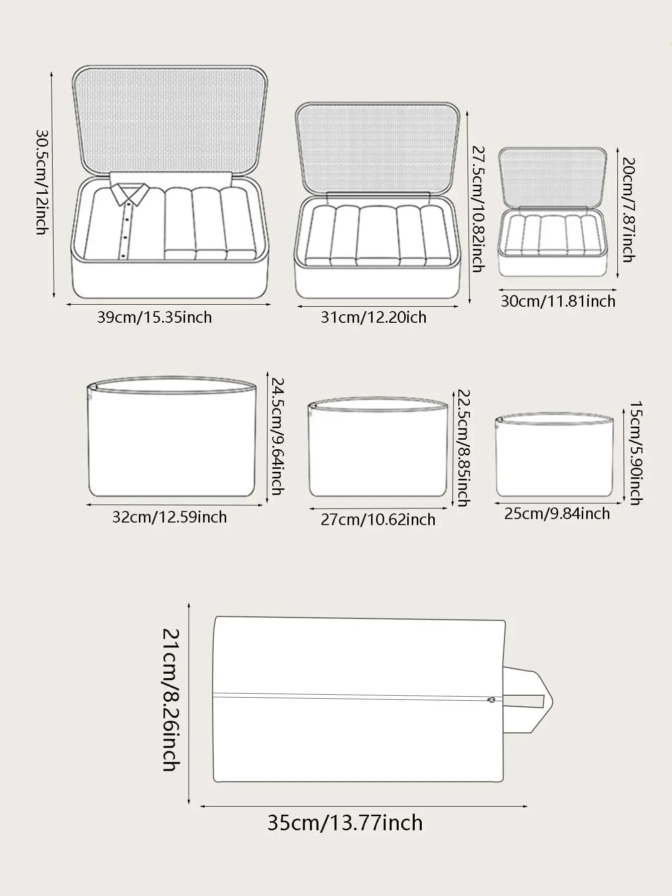 7PCS/Set Travel Organizer Storage Bags | Suitcase Packing Set & Portable Luggage Organizer (Clothes Shoe Pouch)