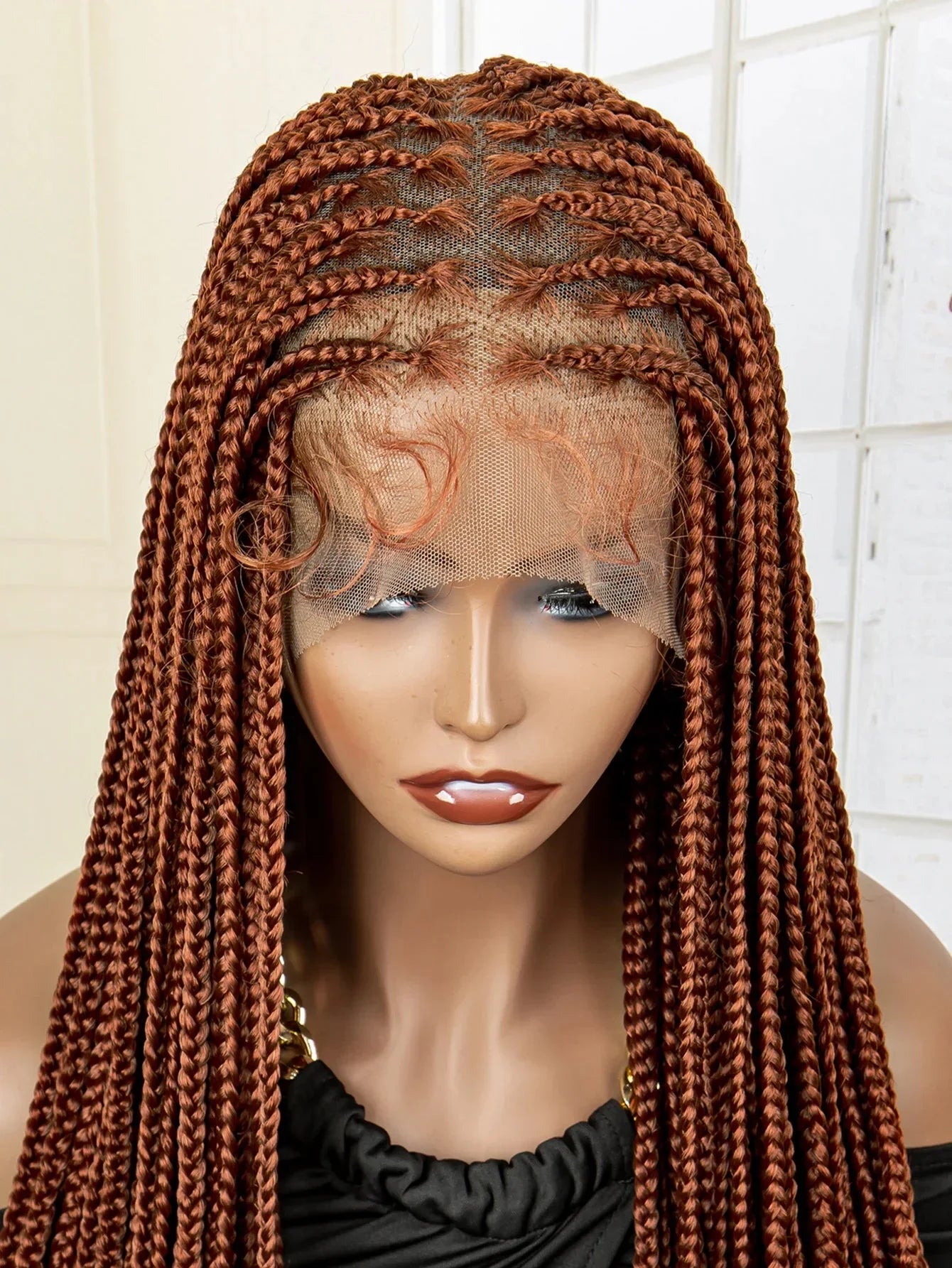 350# Blonde HD Full Lace Braided Wig | Knotless Box Cornrows | Crochet Braids | Synthetic Braids for Black Women