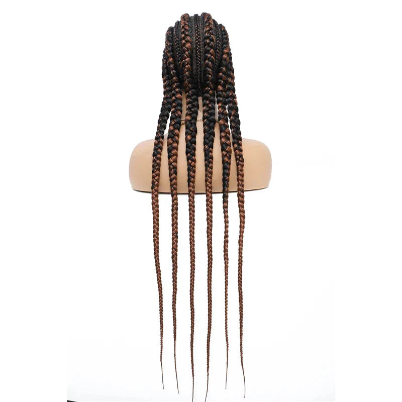 36" Cornrow Knotless Braids Wig | 360 Full Lace | Baby Hair | Synthetic