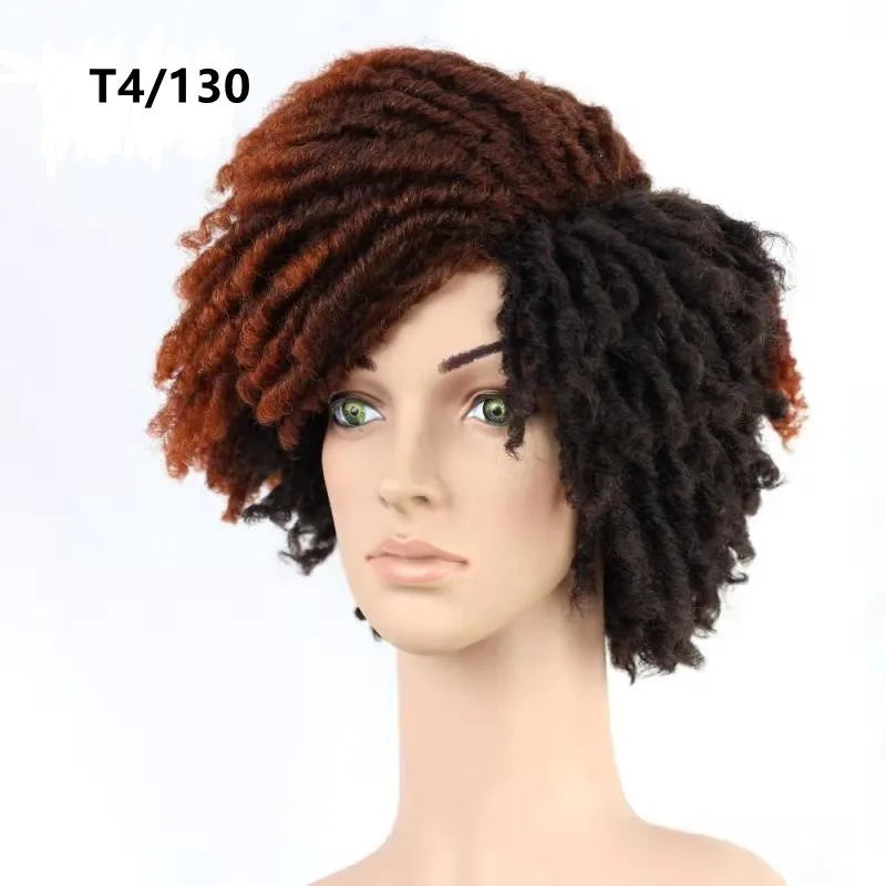 10" Braided Bob Wig | Afro Dreadlock Wig | Curly Ends | Synthetic Crochet Wig | Cosplay