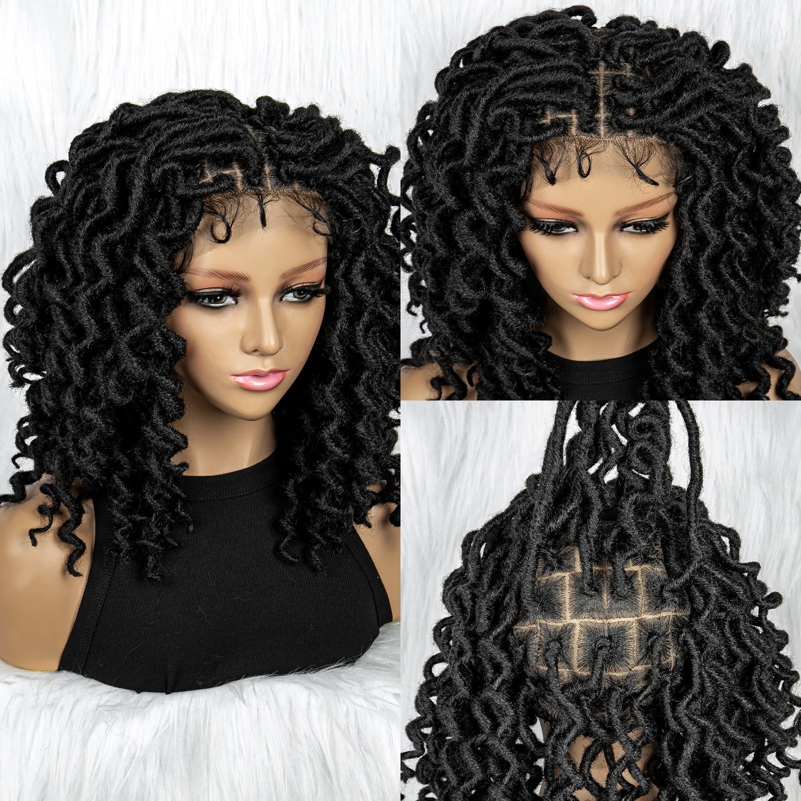 16" Synthetic Dreadlocks Braided Wig | Full Lace Crochet Style