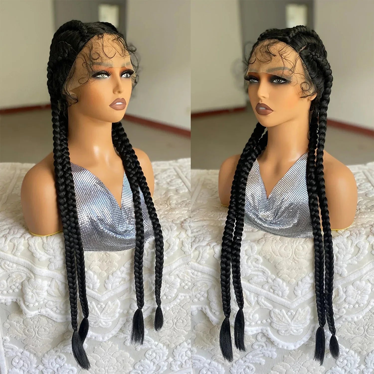 32" Senegalese Twist Lace Front Wig | 4 Twist Braids | DIY Cosplay Wig | Synthetic Braiding Hair