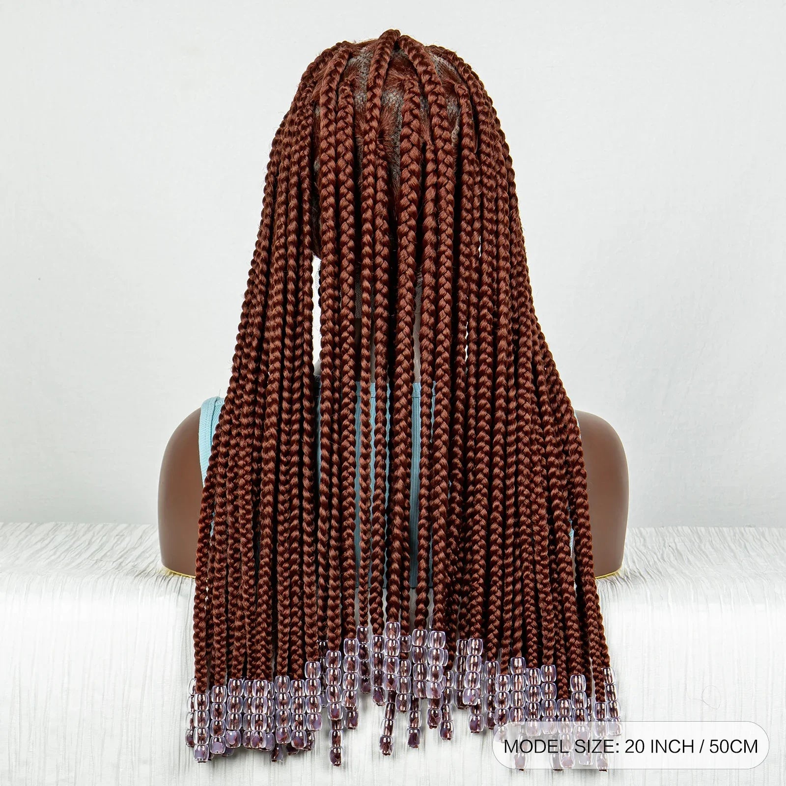 #350 Knotless Box Braids Wig | Dark Ombre | Lace Frontal | Short Straight Braids | Black Women
