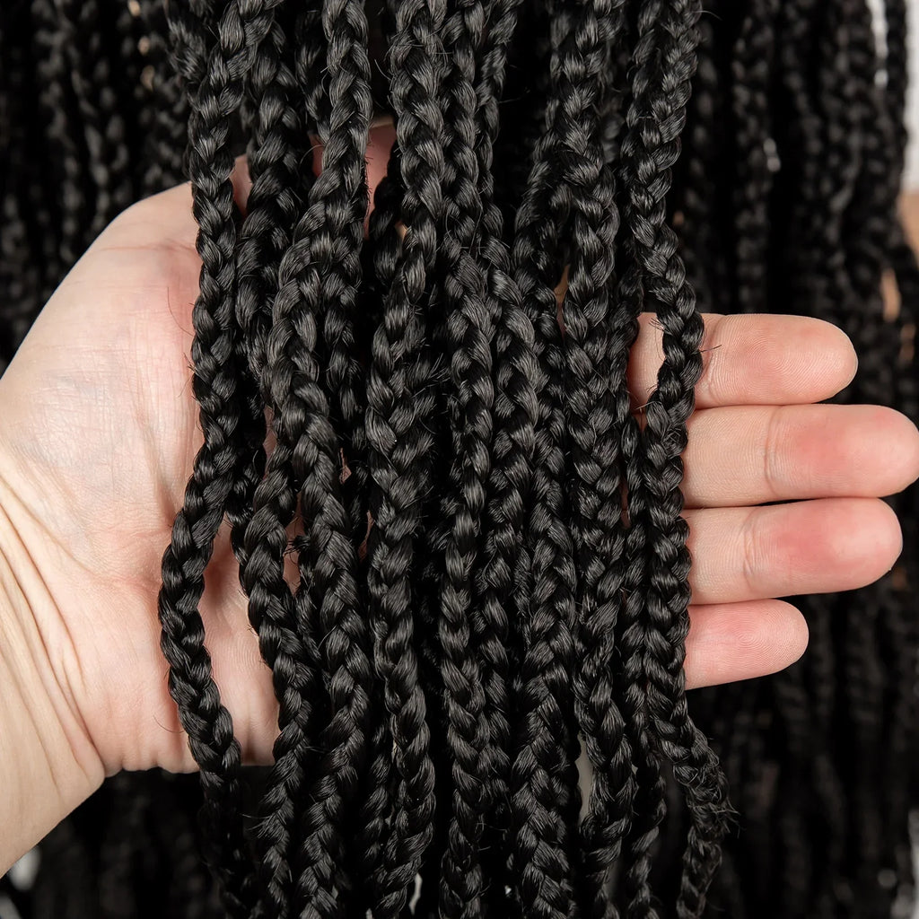 36" HD Full Lace Box Braided Wig | Ginger Color #350 | Lace Frontal Braids | Baby Hair | Synthetic Hair Wig