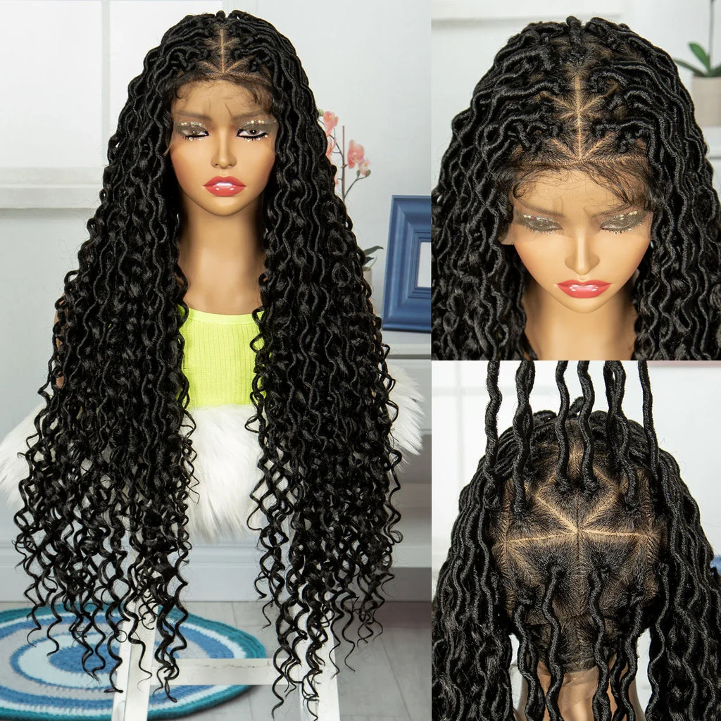 36" Long Braided Wig | Full Lace | Baby Hair | Daily Wear